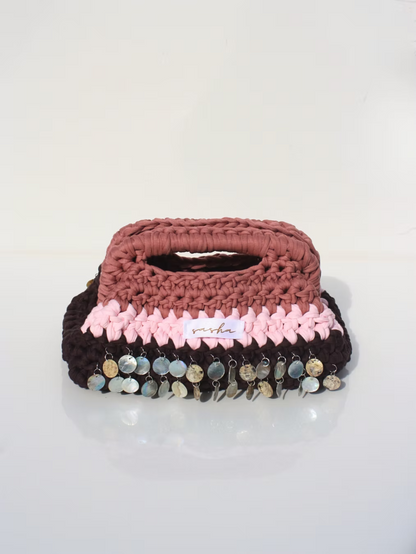 Sasha Made It Mulberry Embellished Clutch Large