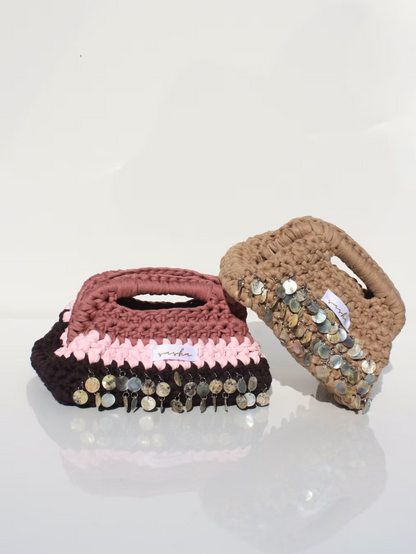 Sasha Made It Mulberry Embellished Clutch Large