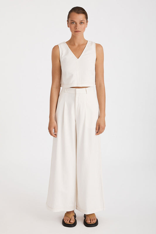 Zulu & Zephyr Organic Cotton Drill Utility Top Ivory